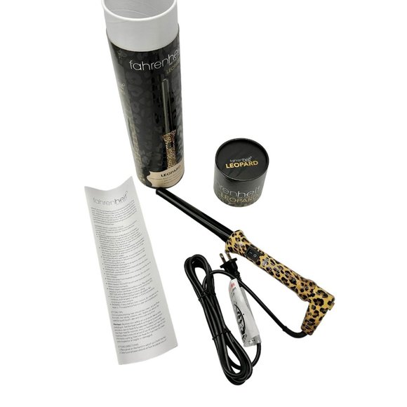 Fahrenheit Curling Wand Leopard Ceramic Barrel Tourmaline NEW open box - Picture 11 of 14